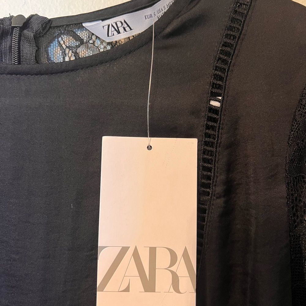 NWT Zara Black Lace Dress Size S - Picture 4 of 5